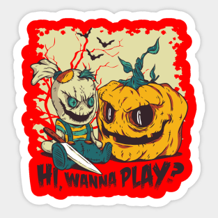 Scary Halloween Pumpkin Sticker